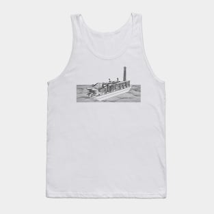 Natural Gas Rig Blueprint Black Tank Top